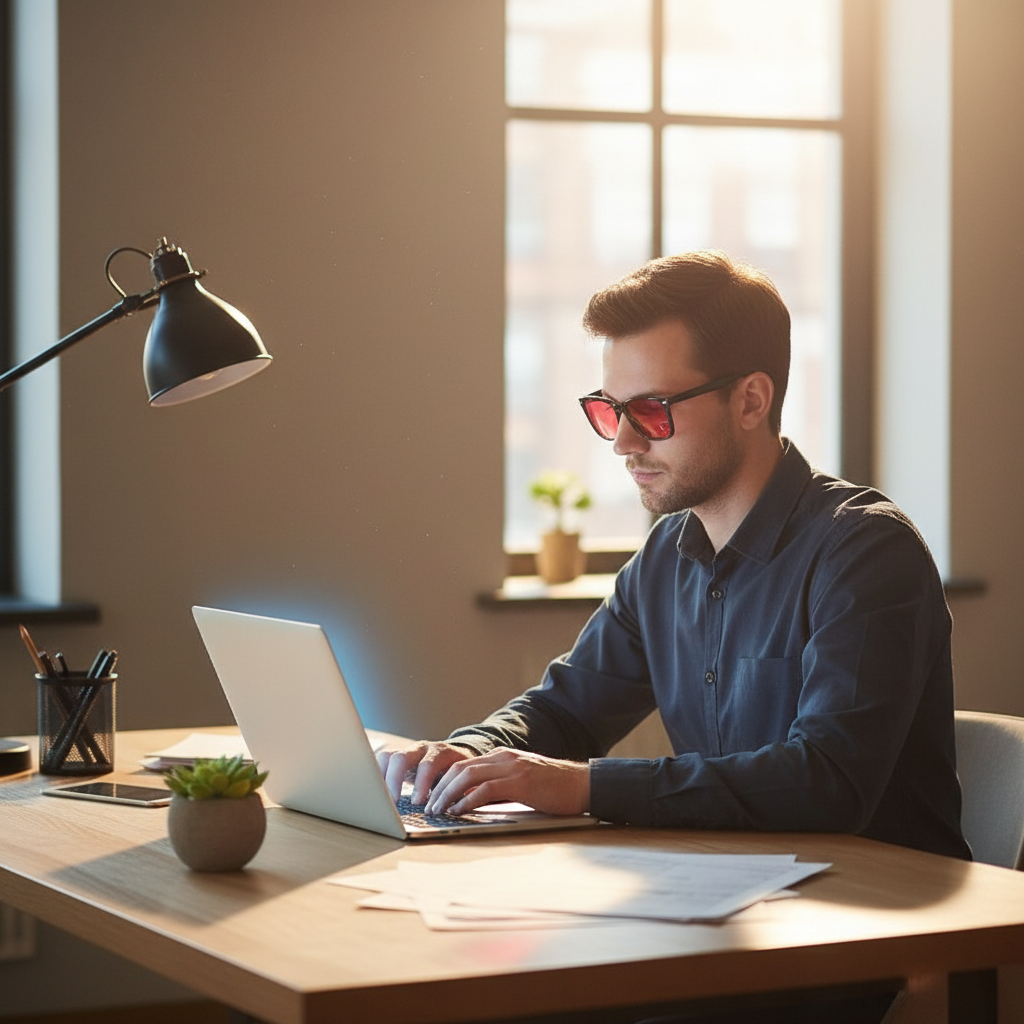 Anti Blue Light Glasses with Red Tinted Lenses Better Sleep Red Lens Filter Glasses Men Women Orange Yellow Lenses Glasses