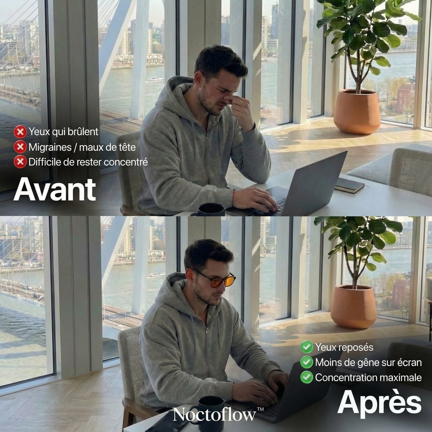 Noctoflow™ – Lunettes Anti Lumière Bleue