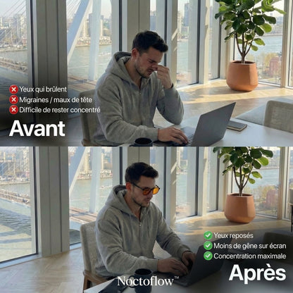 Noctoflow™ – Lunettes Anti Lumière Bleue